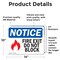 Signmission Exit Sign, Vinyl Decal, 14 in W, 10 in H, Fire Exit Do Not Block Sign With Symbol OS-2PACK-NS-D-1014-L-12586 - alternate 5